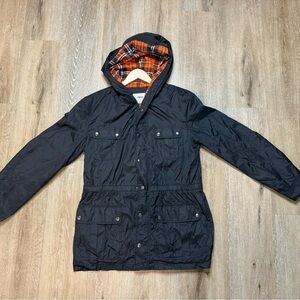 Hayden Yoo Jacket Womens Size S Black Hooded Zip Front Windbreaker City